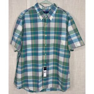 NWT Ralph Lauren Men's XXL Button Down Short Sleeve Shirt Plaid Indian Madras